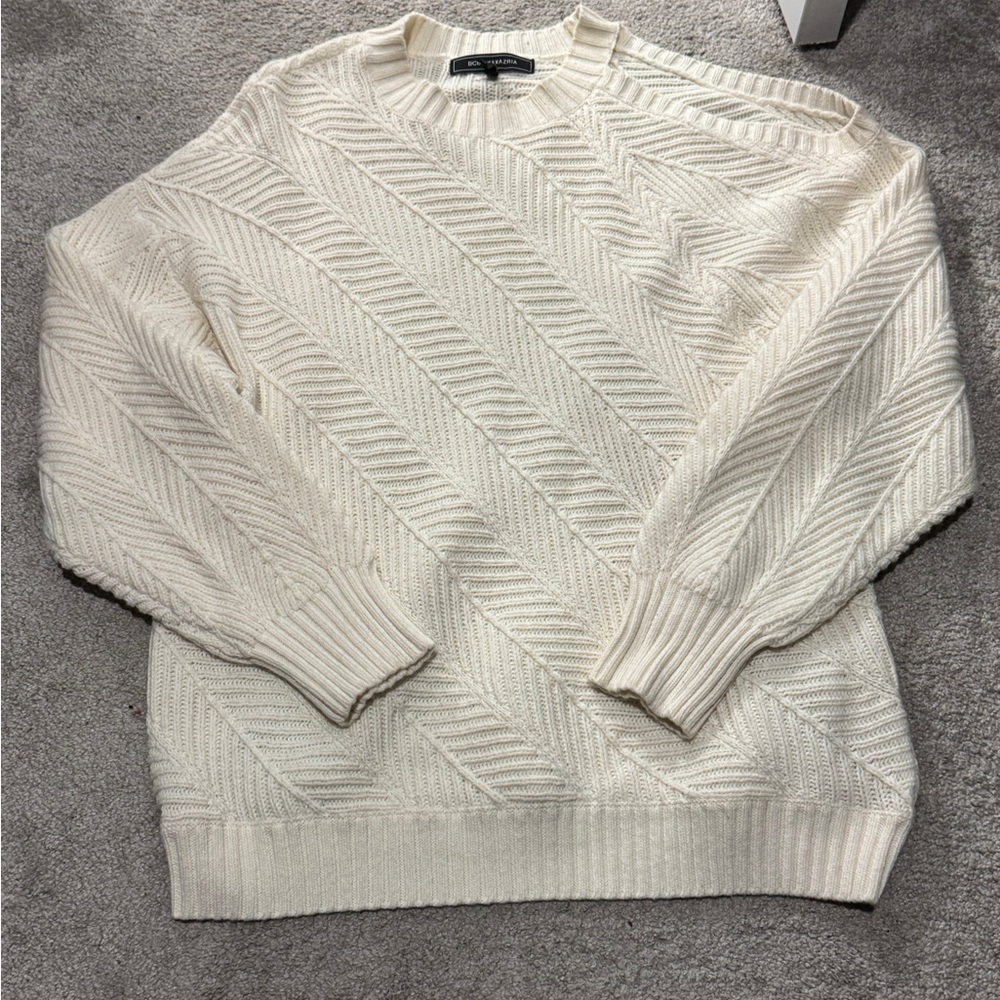 BCBGMaxAzria Cream Textured Sweater - Picture 3 of 5